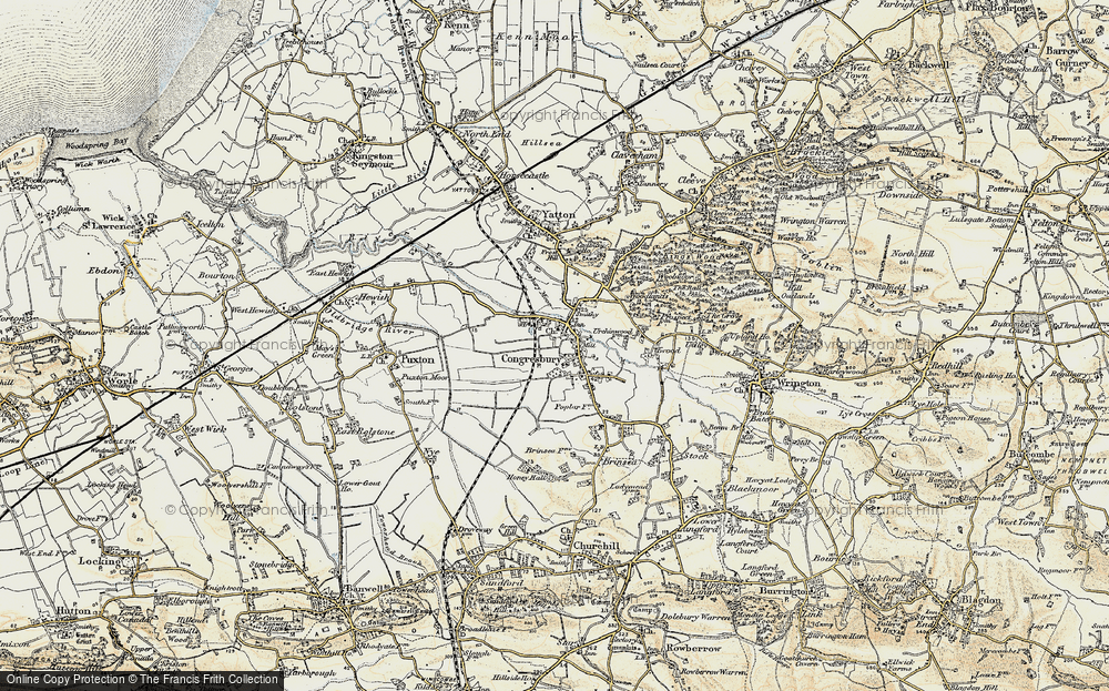 Old Map of Congresbury, 1899-1900 in 1899-1900