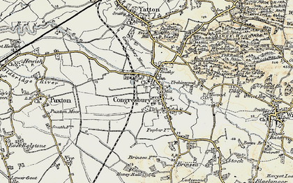 Old map of Congresbury in 1899-1900