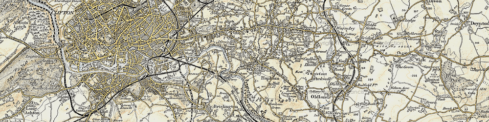 Old map of Conham in 1899