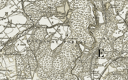 Old map of Altyre Woods in 1910-1911