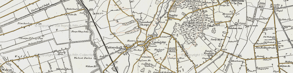 Old map of Coningsby in 1902-1903