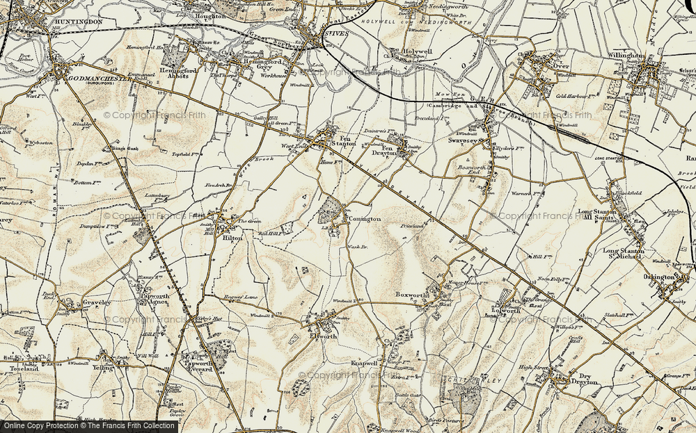 Old Map of Conington, 1901 in 1901