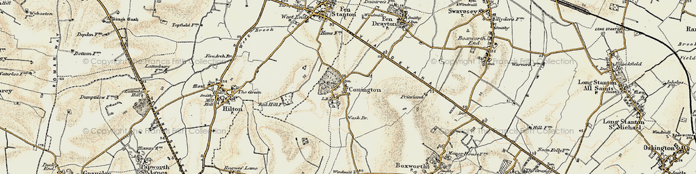 Old map of Conington in 1901