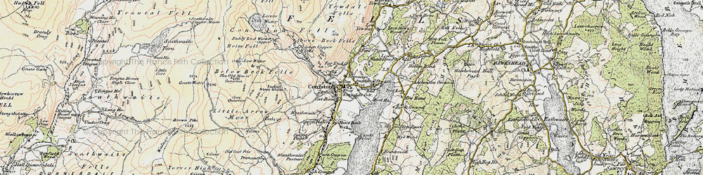 Old map of Coniston in 1903-1904