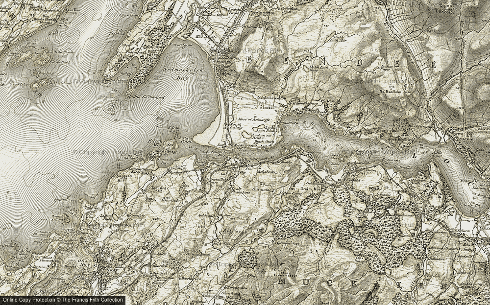 Old Map of Connel, 1906-1908 in 1906-1908
