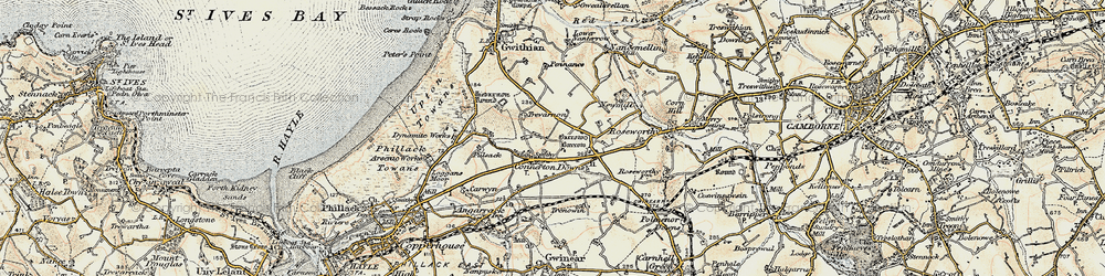 Old map of Connor Downs in 1900