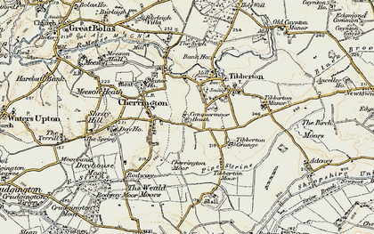 Old map of Tibberton Moor in 1902