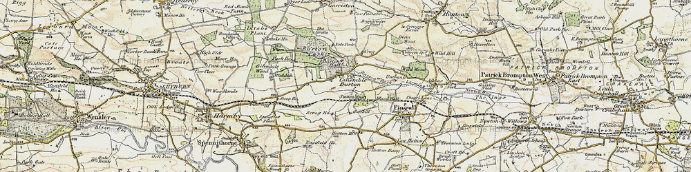 Old map of Constable Burton in 1904