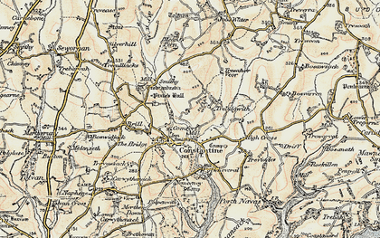 Old map of Constantine in 1900