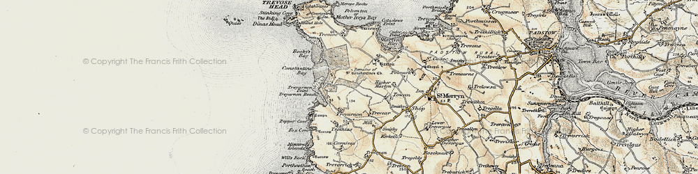 Old map of Constantine Bay in 1900
