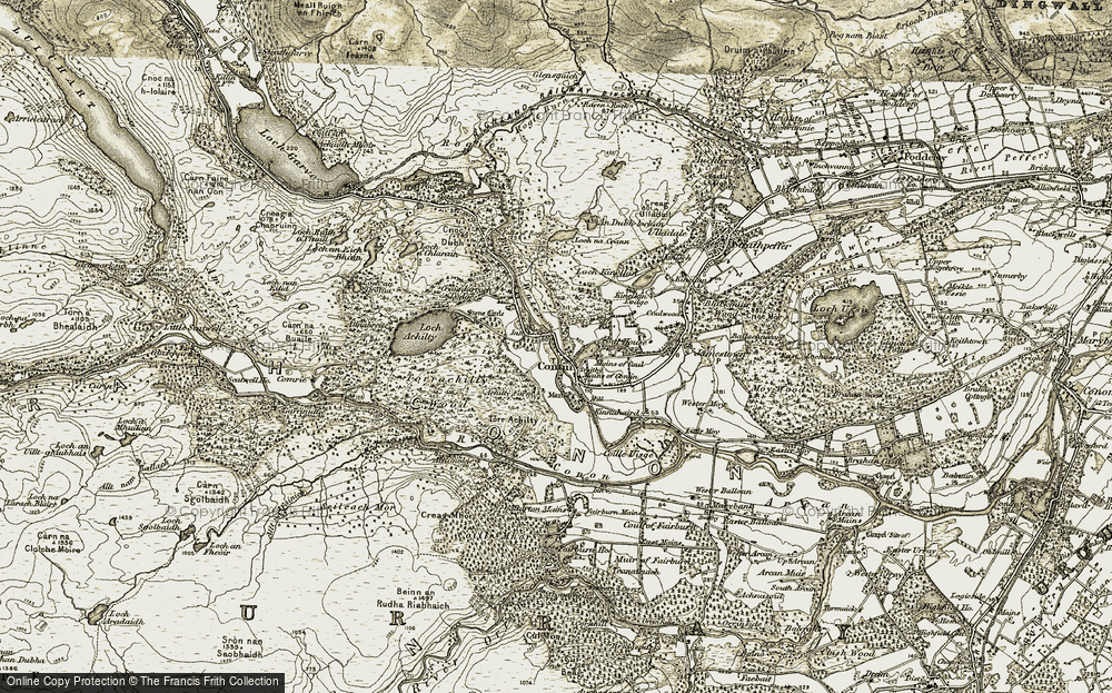 Old Map of Contin, 1908-1912 in 1908-1912