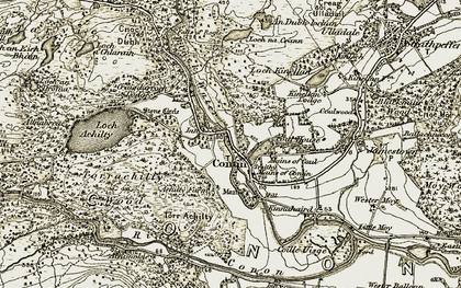 Old map of Contin in 1908-1912