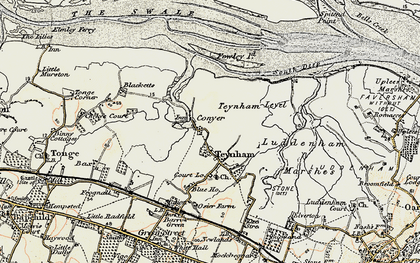 Old map of Conyer in 1897-1898
