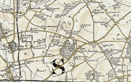 Old map of Timworth Heath in 1901
