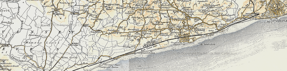 Old map of Cooden in 1898