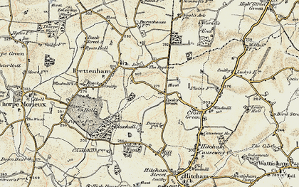 Old map of Cook's Green in 1899-1901