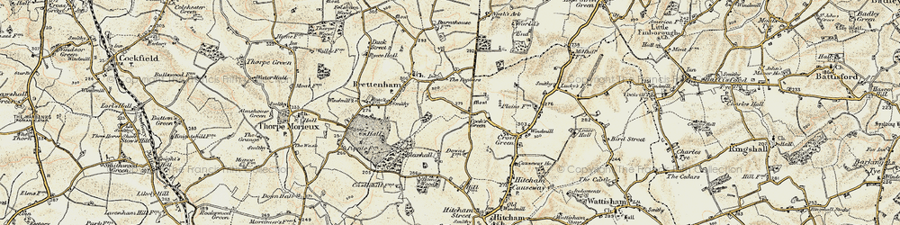 Old map of Cook's Green in 1899-1901