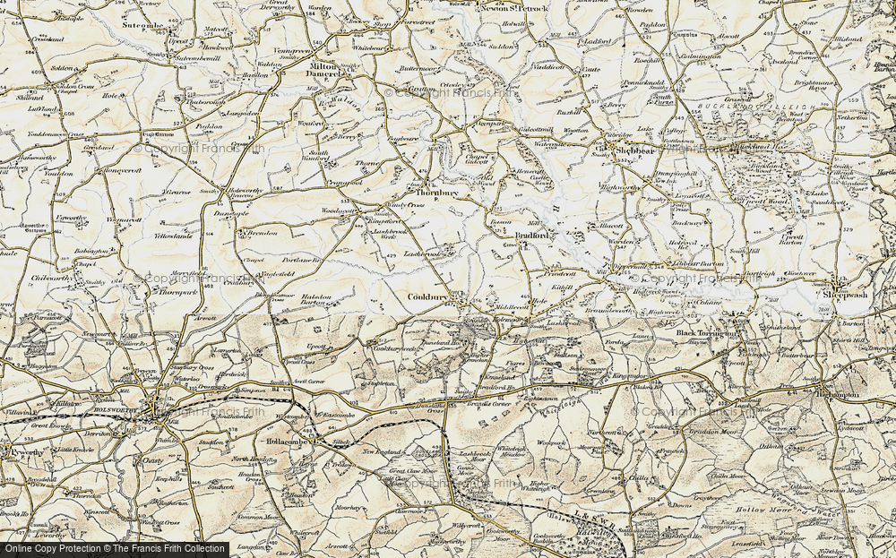 Old Map of Cookbury, 1900 in 1900