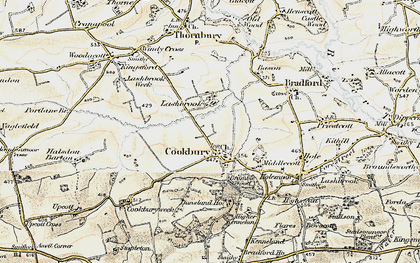 Old map of Cookbury in 1900