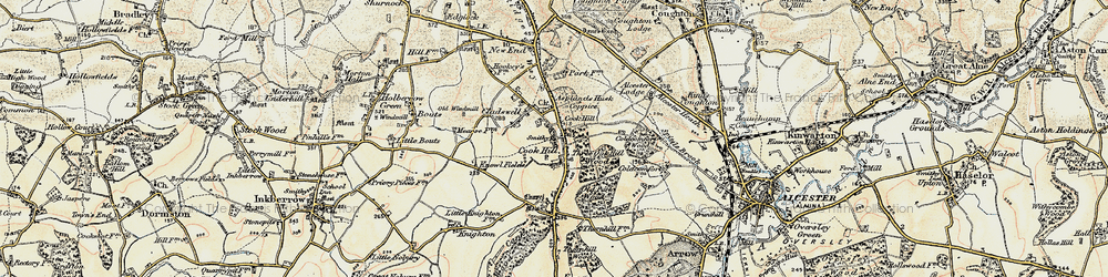 Old map of Cookhill in 1899-1902