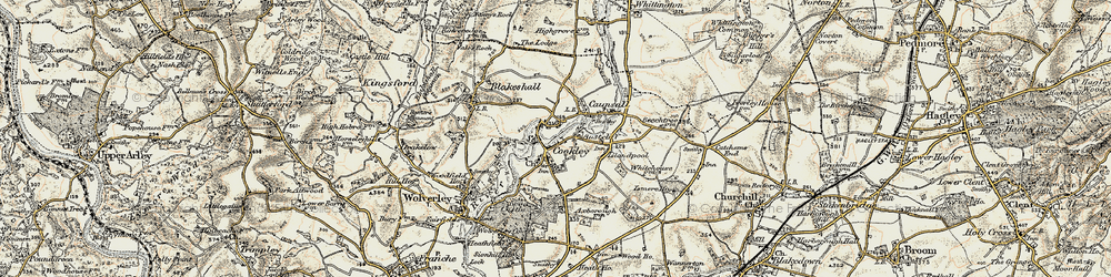 Old map of Cookley in 1901-1902