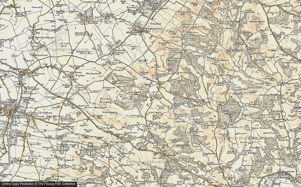 Old Map of Historic Map covering Britwell Hill in 1897-1898