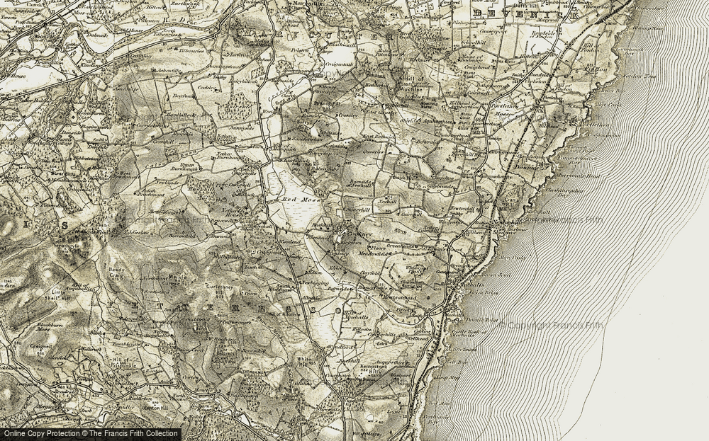 Old Map of Cookney, 1908-1909 in 1908-1909