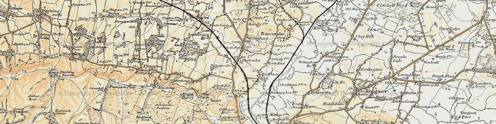 Old map of Cooksbridge in 1898