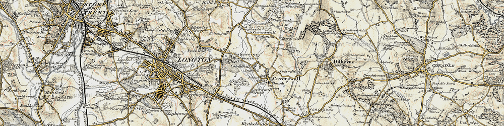 Old map of Cookshill in 1902