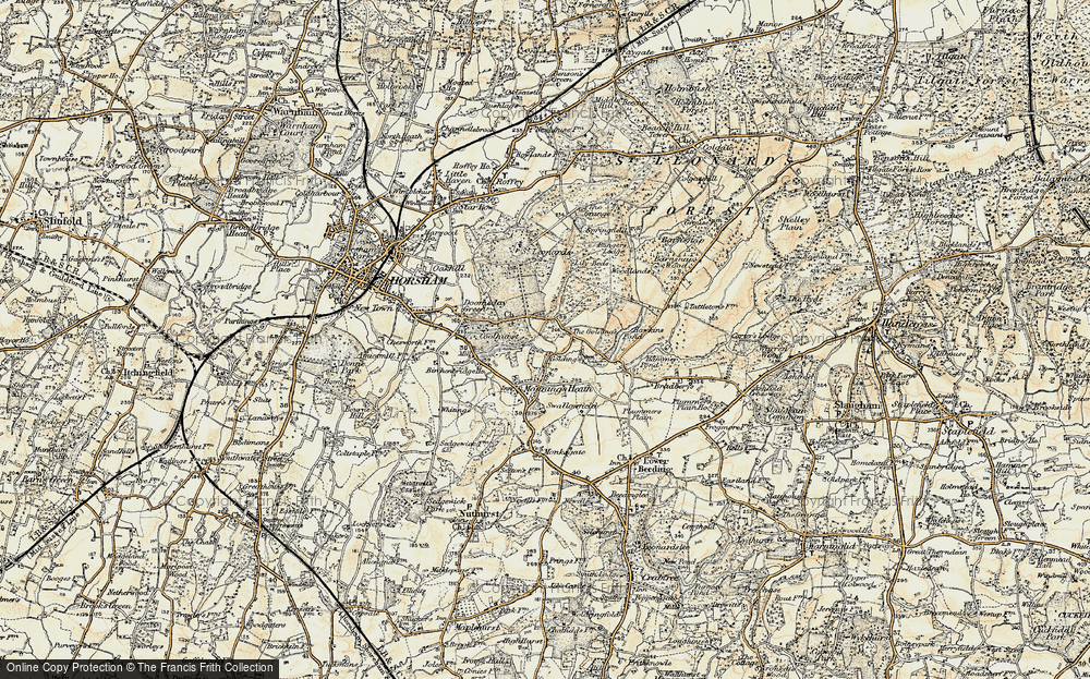 Old Map of Historic Map covering Bucks Head in 1898