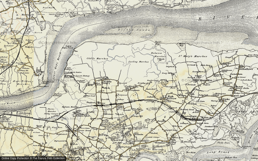 Old Map of Cooling, 1897-1898 in 1897-1898
