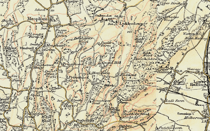 Old map of Coomb Hill in 1897-1898