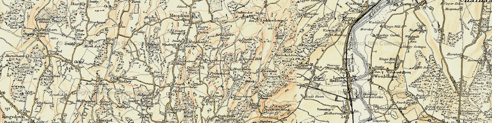 Old map of Coomb Hill in 1897-1898