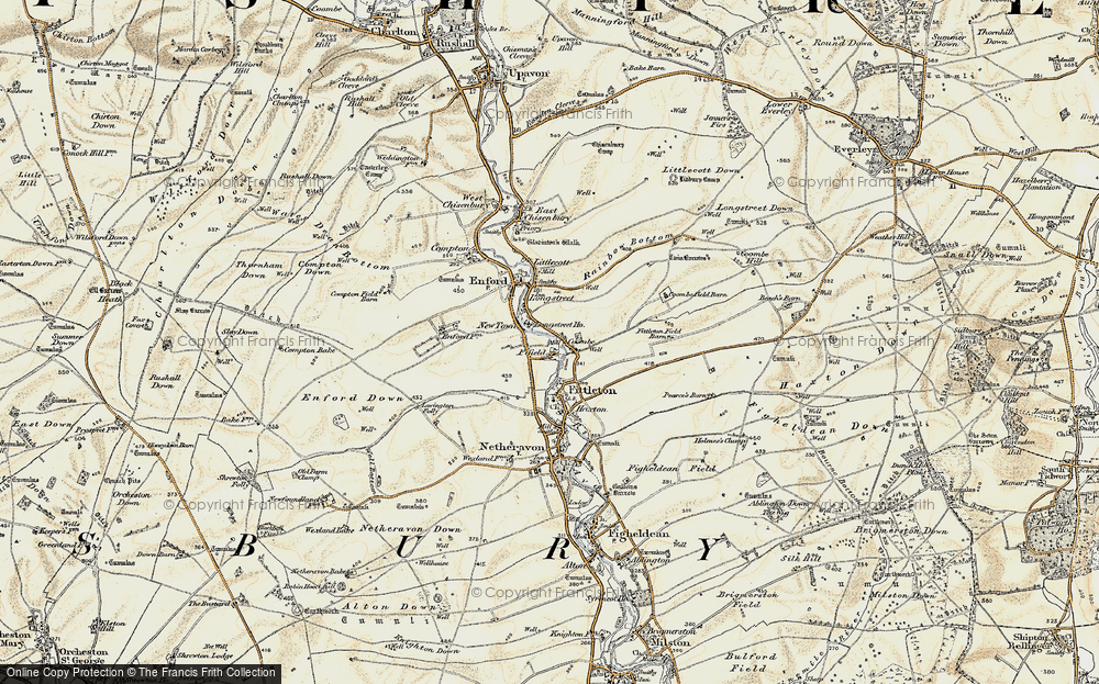Old Map of Coombe, 1897-1899 in 1897-1899