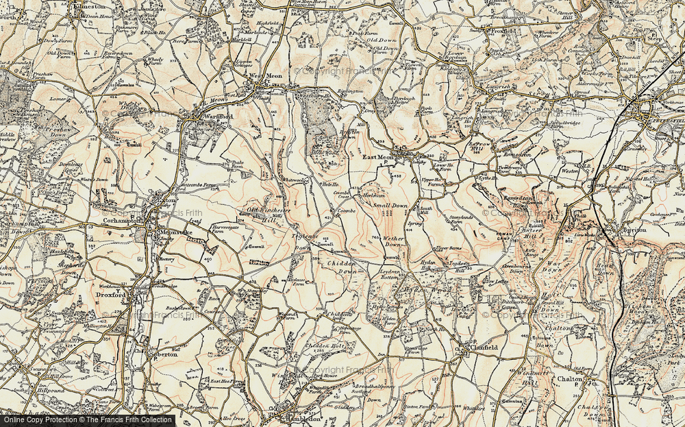 Old Map of Coombe, 1897-1900 in 1897-1900
