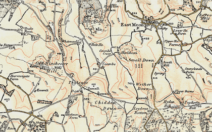 Old map of Coombe in 1897-1900