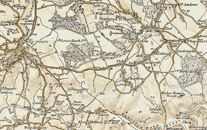 Old map of Coombe in 1897-1909