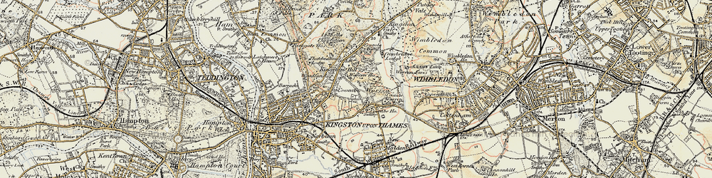 Old map of Coombe in 1897-1909