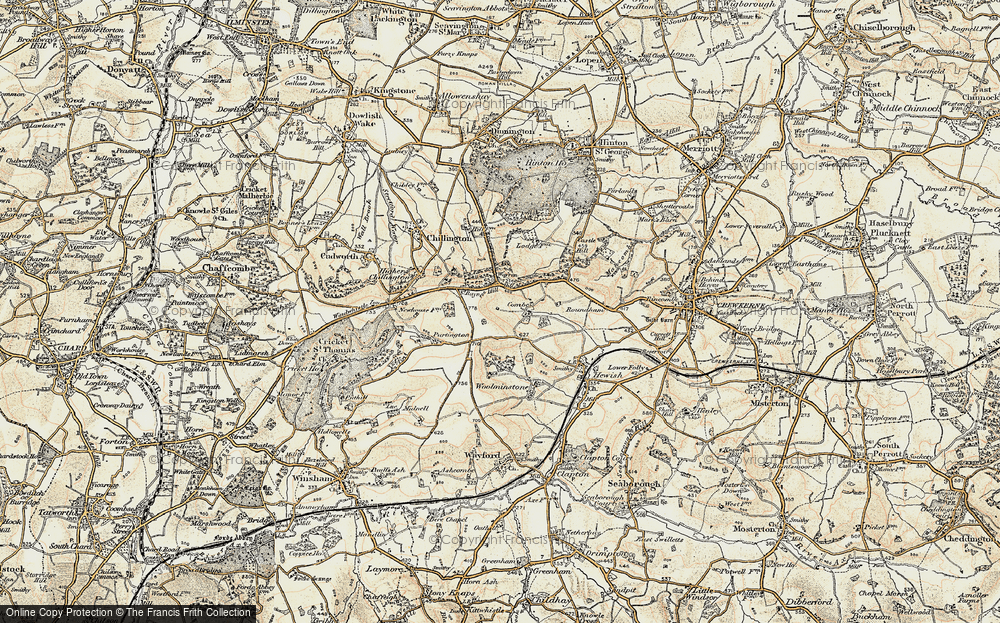 Old Map of Coombe, 1898-1899 in 1898-1899
