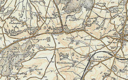 Old map of Coombe in 1898-1899