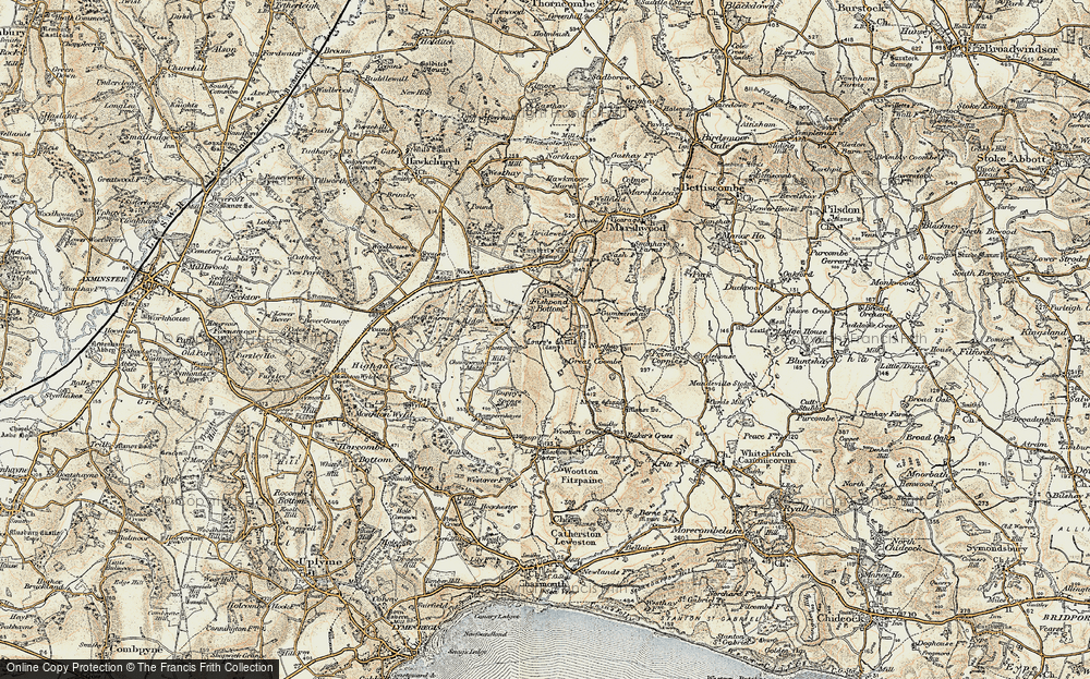 Old Map of Coombe, 1898-1899 in 1898-1899