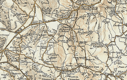 Old map of Coombe in 1898-1899