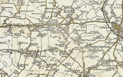 Old map of Coombe in 1898-1899