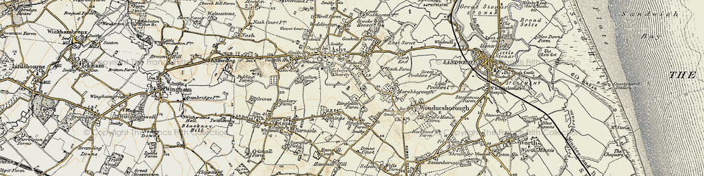 Old map of Coombe in 1898-1899