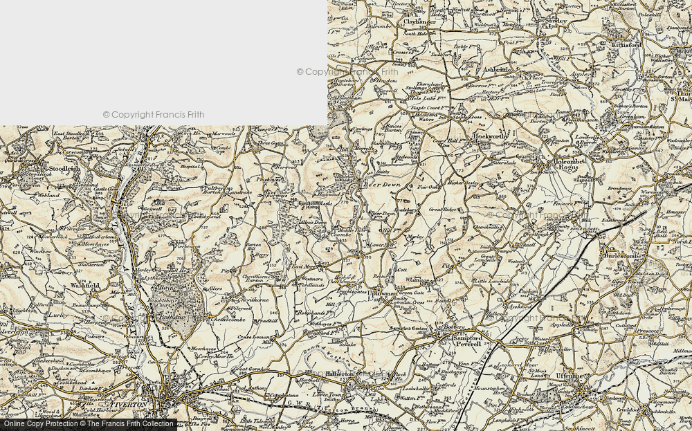 Old Map of Coombe, 1898-1900 in 1898-1900