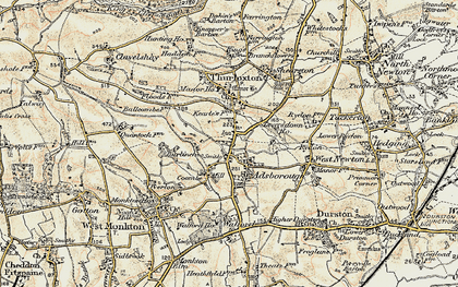 Old map of Coombe in 1898-1900