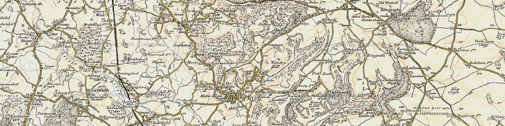 Old map of Wimley Hill in 1898-1900