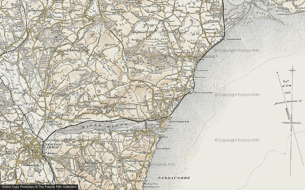 Old Map of Coombe, 1899 in 1899