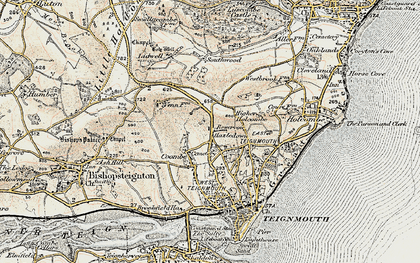 Old map of Coombe in 1899