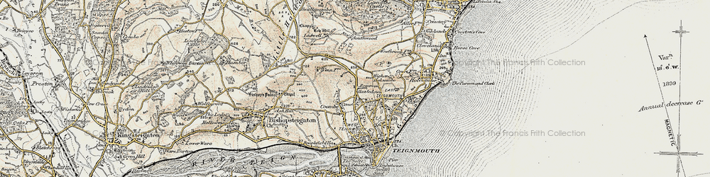 Old map of Coombe in 1899